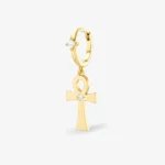 Kolczyk typu creole z symbolem ankh